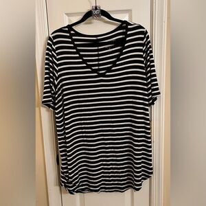 Torrid Classic Black and White Striped Tee